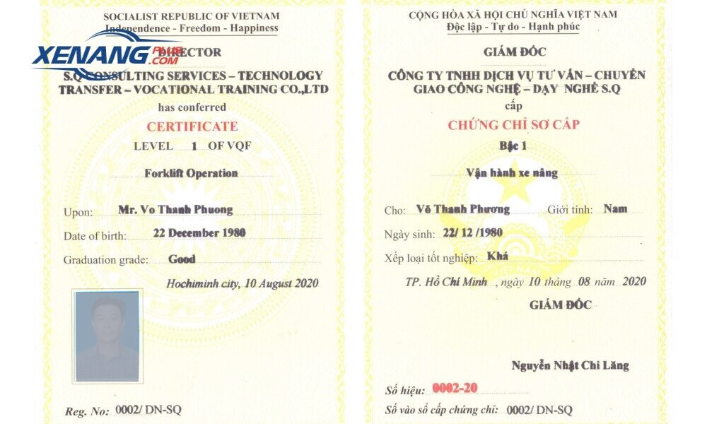 Chứng chỉ xe nâng là yêu cầu cần thiết đối với người trực tiếp vận hành thiết bị