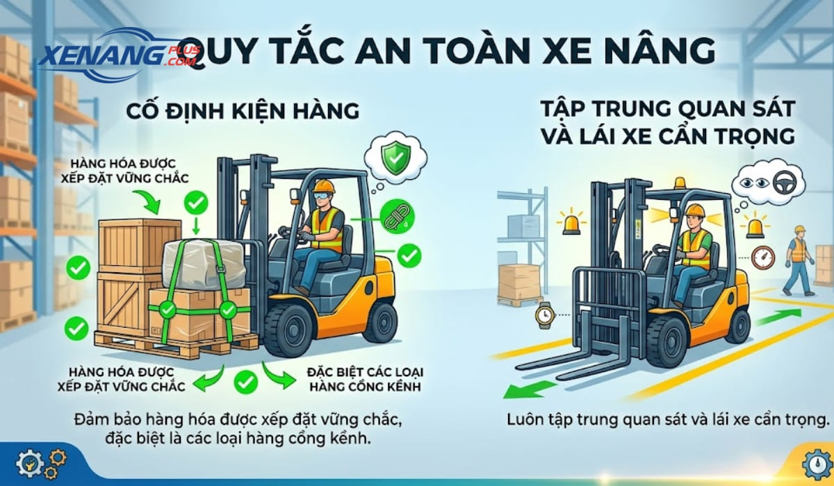 Cố định kiện vững chắc để không bị rơi rớt trong khi di chuyển