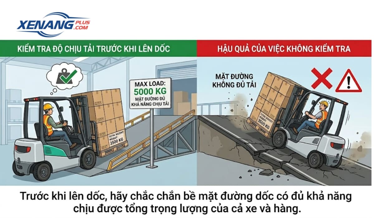 Hãy kiểm tra mức độ chịu tải của mặt đường khi lên dốc