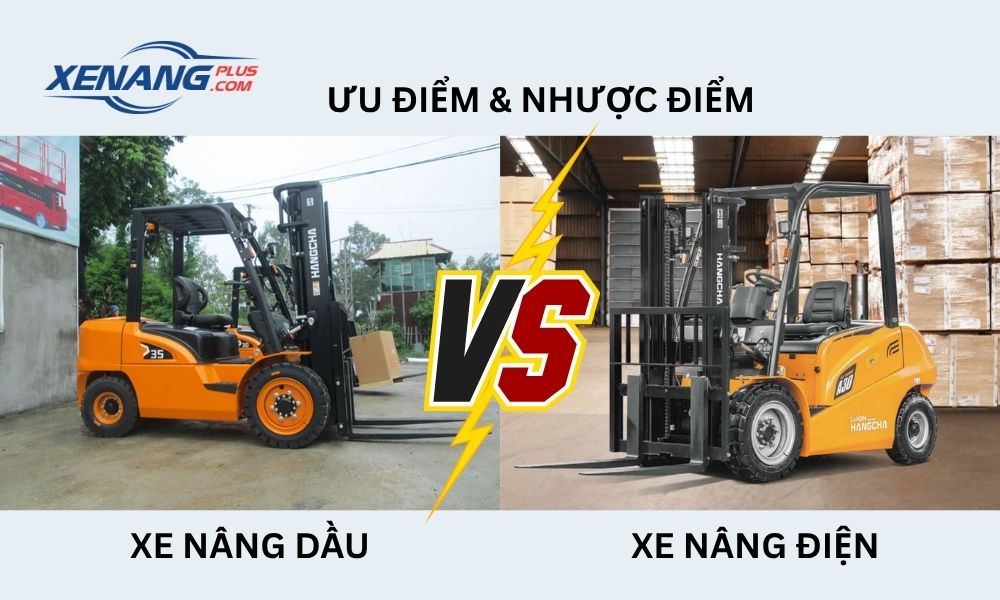 So sánh xe nâng điện và xe nâng dầu